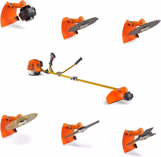Decespugliatore Multifunzione a Scoppio 6 in 1 Boudech Airus 620 Arancione con Motore a 2 Tempi, 3 Dischi, 2 Lame e Tesina Batti e Vai