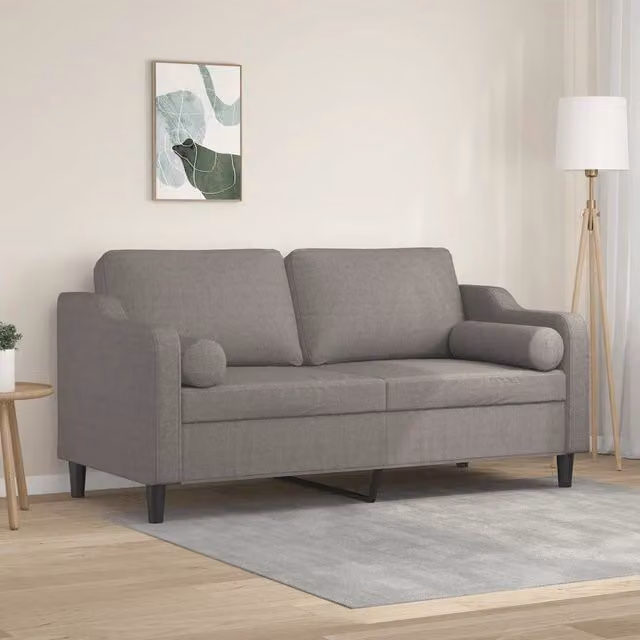 Divano a 2 posti moderno vidaXL in tessuto beige o grigio con cuscini e coperture rimovibili