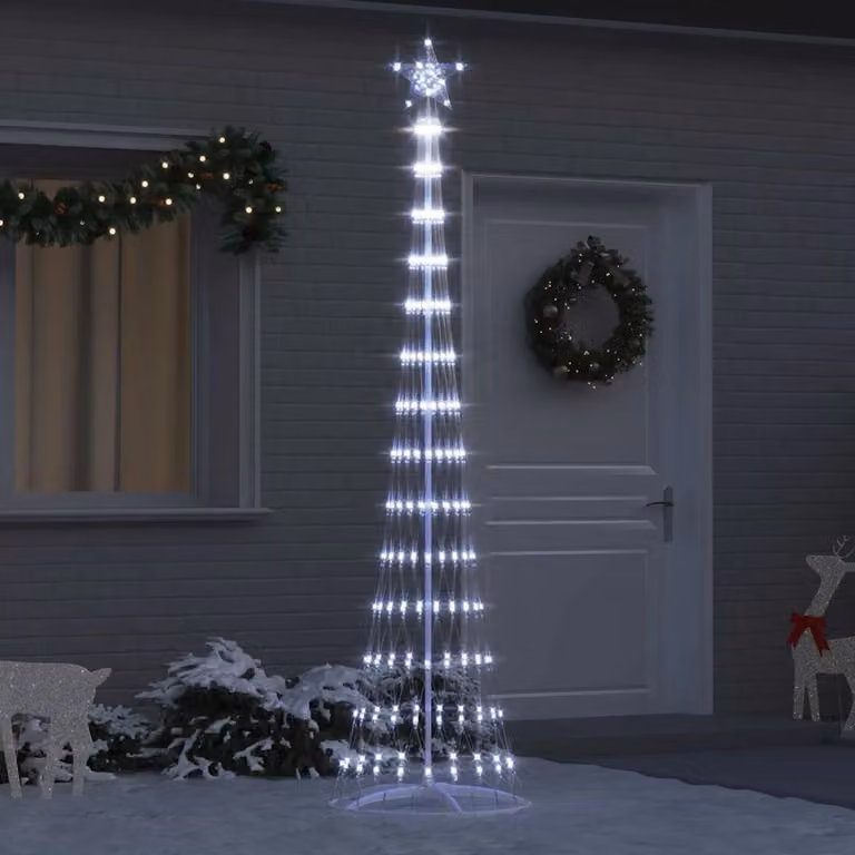 Albero di Natale moderno vidaXL con LED bianco freddo in metallo, Altezza: 250 cm
