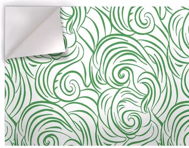 Pellicola adesiva stampata Signorbit ONDE RICCE in PVC con finitura opaca, Colore: Verde, L: 100 cm, P: 500 cm
