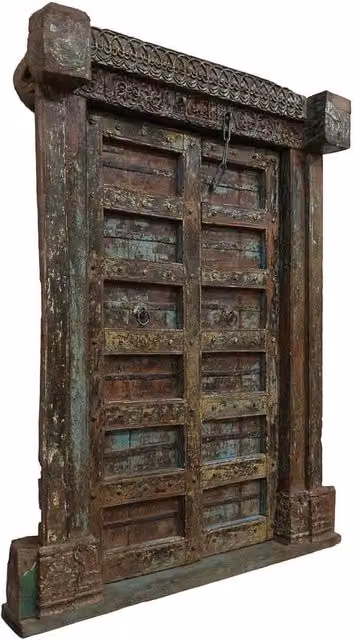 Porta in legno Wanderlust Deco stile antique colore marrone L: 164 cm, P: 34 cm, H: 220 cm