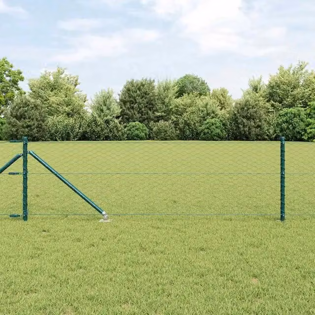 Recinzione esagonale con palo 100 x 0,8 m Verde Rete 3353164