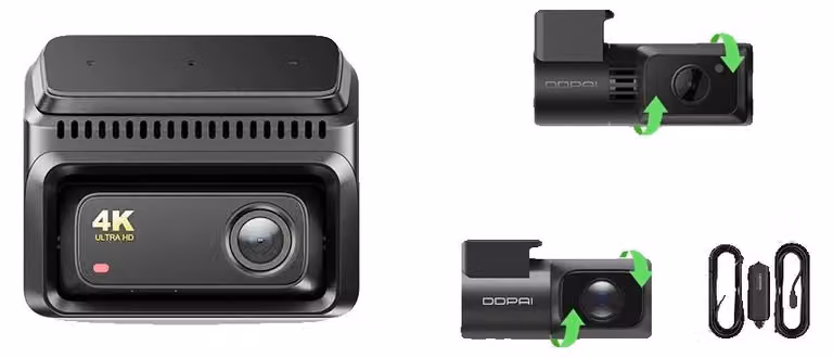 Dashcam, registrazione a 3 canali, visione notturna, 3 canali, scheda SD U3 da 64 GB