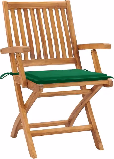 Sedie Pieghevoli con Cuscini 4 pz Massello di Teak 3072728