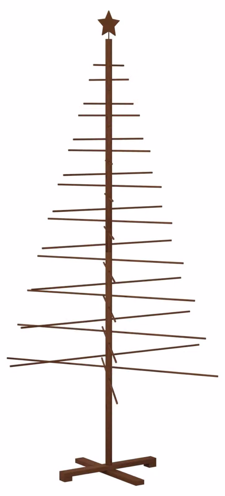 Albero di Natale in legno, altezza 210 cm, realizzato in bambù e legno massello di pino