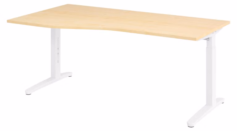 Scrivania bümö serie XB - Decorazione: acero, dimensioni: 180 x 100 cm, struttura: bianco