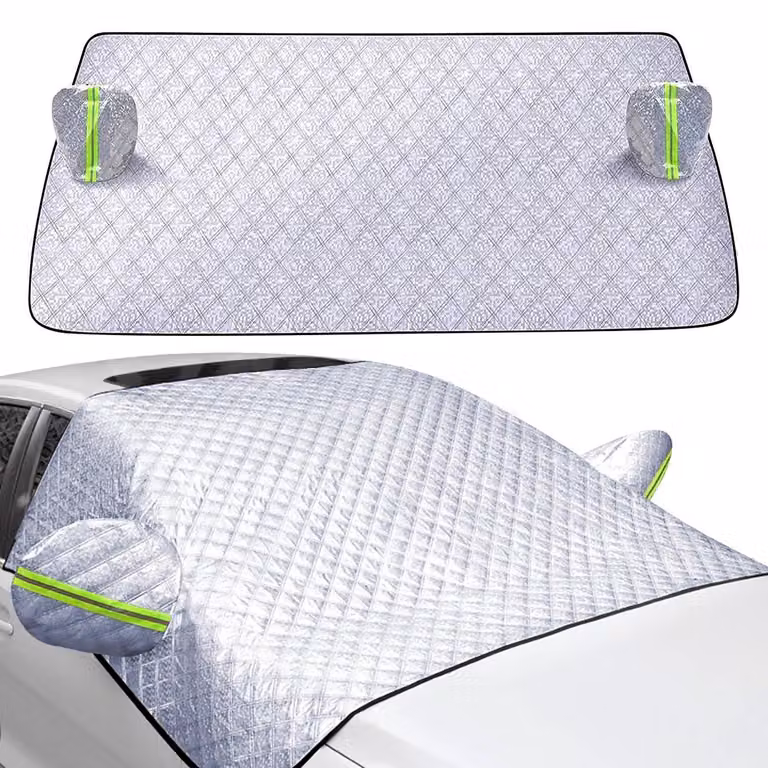 Copertura universale per parabrezza, spessa e resistente, dimensioni 2,36 x 1,48 m, impermeabile, antipolvere, con protezione UV, ideale per l'uso tutto l'anno