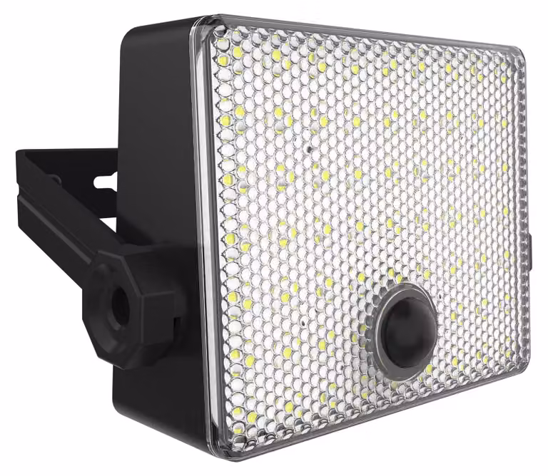 Lampada solare a LED da esterno, 500 lumen, luce bianca fredda, con sensore di movimento