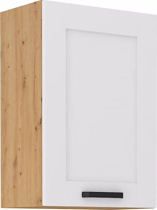 Armadietto superiore da cucina LAILI - larghezza 50 cm, bianco / rovere artisan