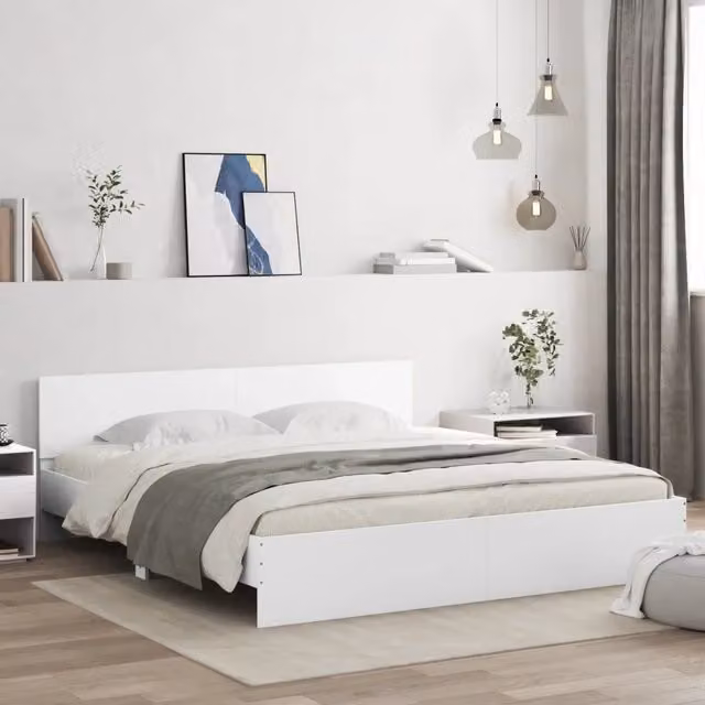 Giroletto con LED senza Materasso-Struttura Letto Bianco 180x200 cm 656079