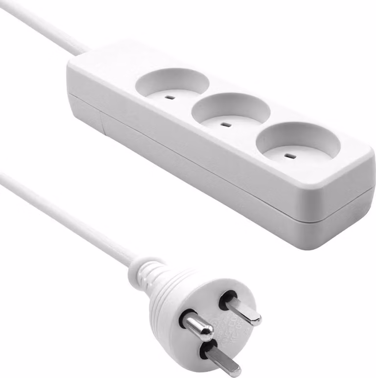 Proxtend Danish it striscia di prese a 3 vie 4m bianco