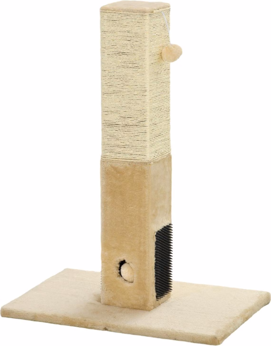 Tiragraffi, tiragraffi da 79 cm con spazzole per il pelo, tiragraffi per gatti in iuta con pallina, tiragraffi per gatti sotto i 4,5 kg, tiragraffi per gatti, per interni, beige