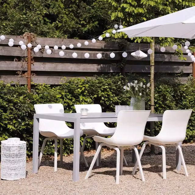 Set di 2 sedie da pranzo SOPHIE Element HARTMAN in alluminio bianco per giardino e sala da pranzo