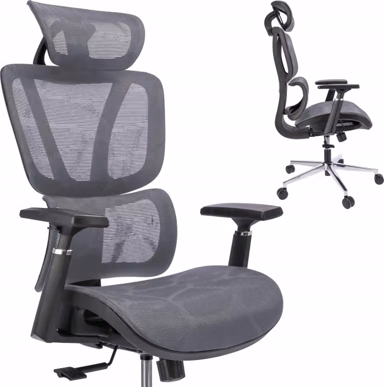 JUMI sedia da ufficio ergonomica NEOVA sedia da ufficio regolabile per scrivania grigio braccioli