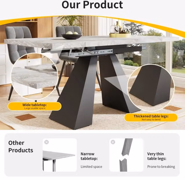 Set da pranzo 5 pezzi con tavolo allungabile 99-159x74x77 cm e 4 sedie in velluto grigio