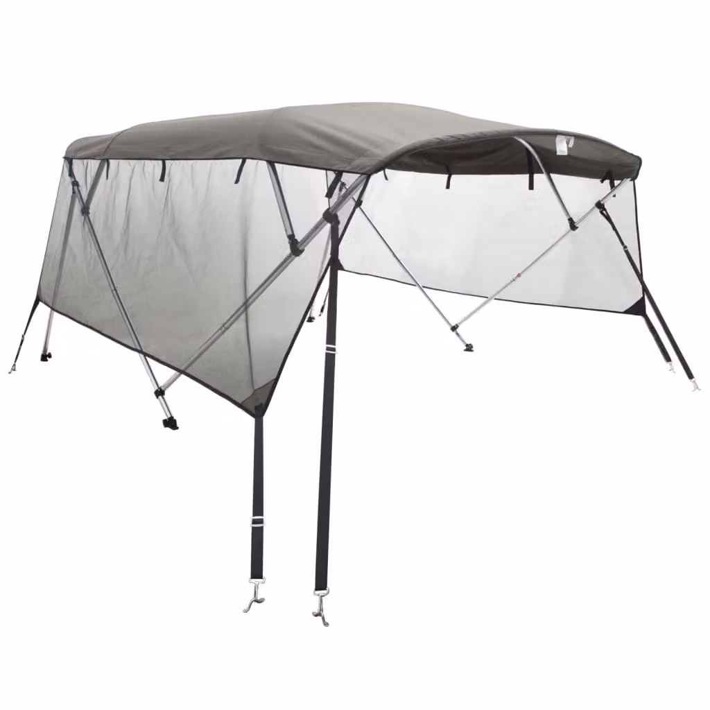 Bimini di Prua Pareti Laterali Rete 3 Archi 183x(185-198)x137cm