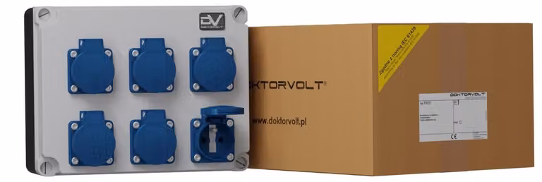 Quadro di distribuzione dell'energia FRED 6x230V sistema franz/belg Quadro di distribuzione dell'energia da costruzione Mennekes Doktorvolt