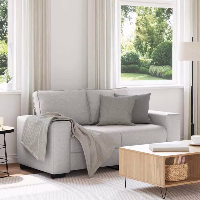 vidaXL Divano a 2 Posti Moderno in Tessuto Grigio L: 160 cm, P: 77 cm, H: 82 cm