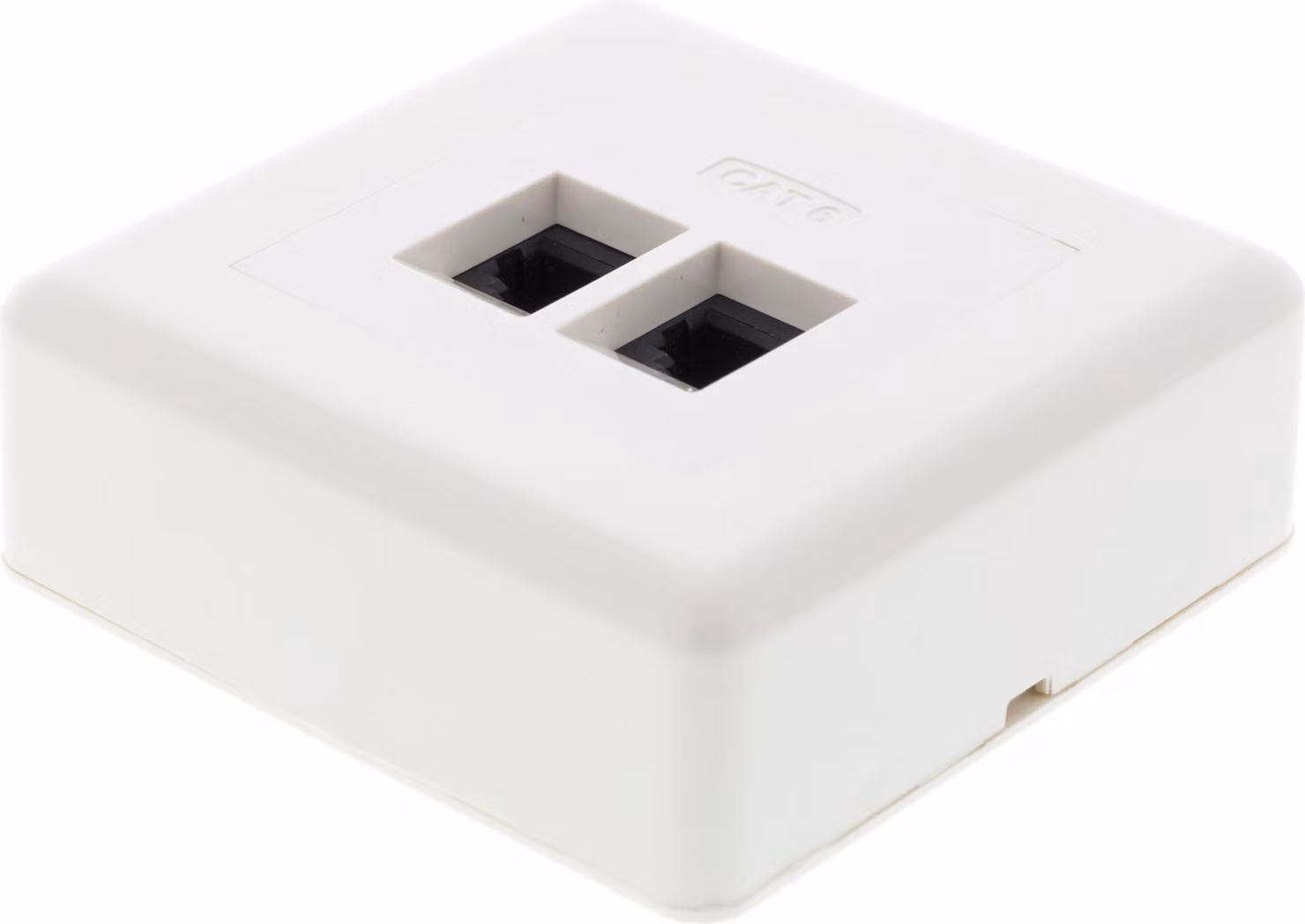 Presa a muro, montaggio a superficie, UTP, 2xRJ45, Cat6, bianco