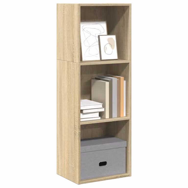 Libreria a parete vidaXL in legno MDF color rovere e beige, stile minimalista, L 40 cm x P 30 cm x H 114 cm
