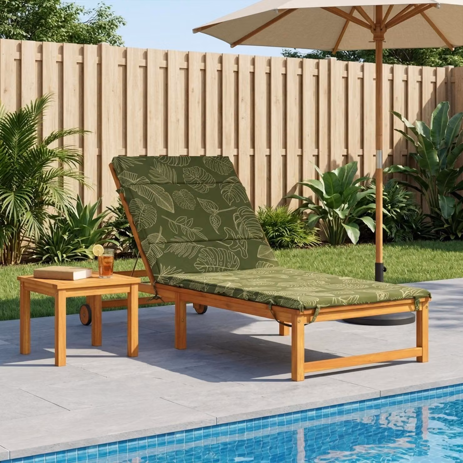 vidaXL Cuscino per Lettino GEMERT 100% Poliestere Design a foglia