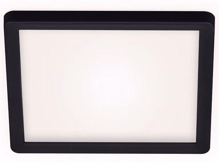Pannello LED Slim Angolare, 19x19 cm? piatto, 12W, 1400 lm, bianco neutro, retroilluminazione, nero