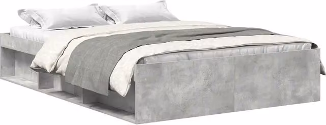 Letto matrimoniale | Letto per adulti | Giroletto Grigio Cemento 120x200 cm