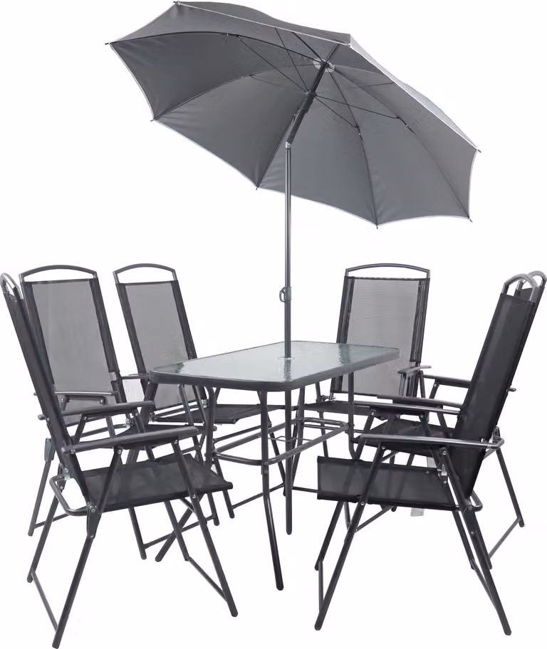 7 pz. set mobili da giardino | gruppo posti a sedere gruppo da pranzo | 1x tavolo, 6x sedie | dimensioni tavolo ca. H. 70 x W. 110 x D. 55 cm | Hochlehner Set 110