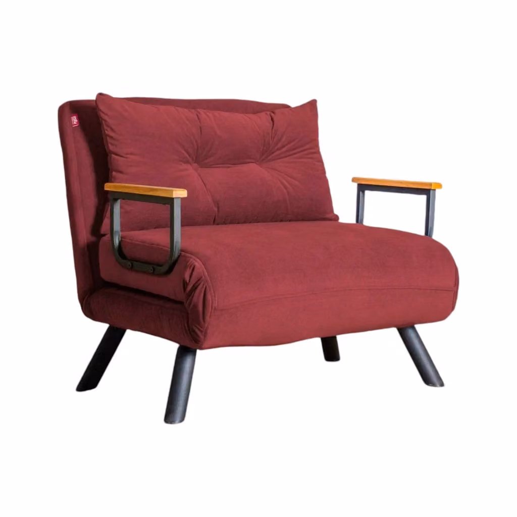 Poltroncina Reclinabile Keoni DMORA Rossa con Braccioli e Struttura in Metallo L: 60 cm, P: 78 cm, H: 78 cm – 2