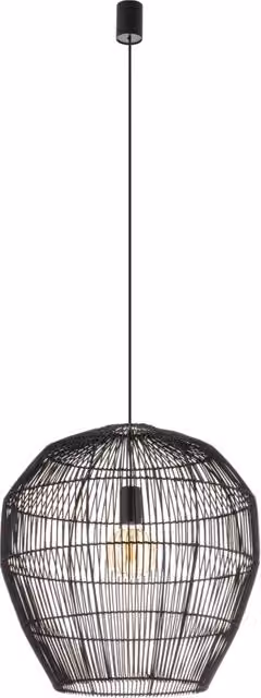 Lampada sospensione bambù nera E27 25W Haiti Nowodvorski
