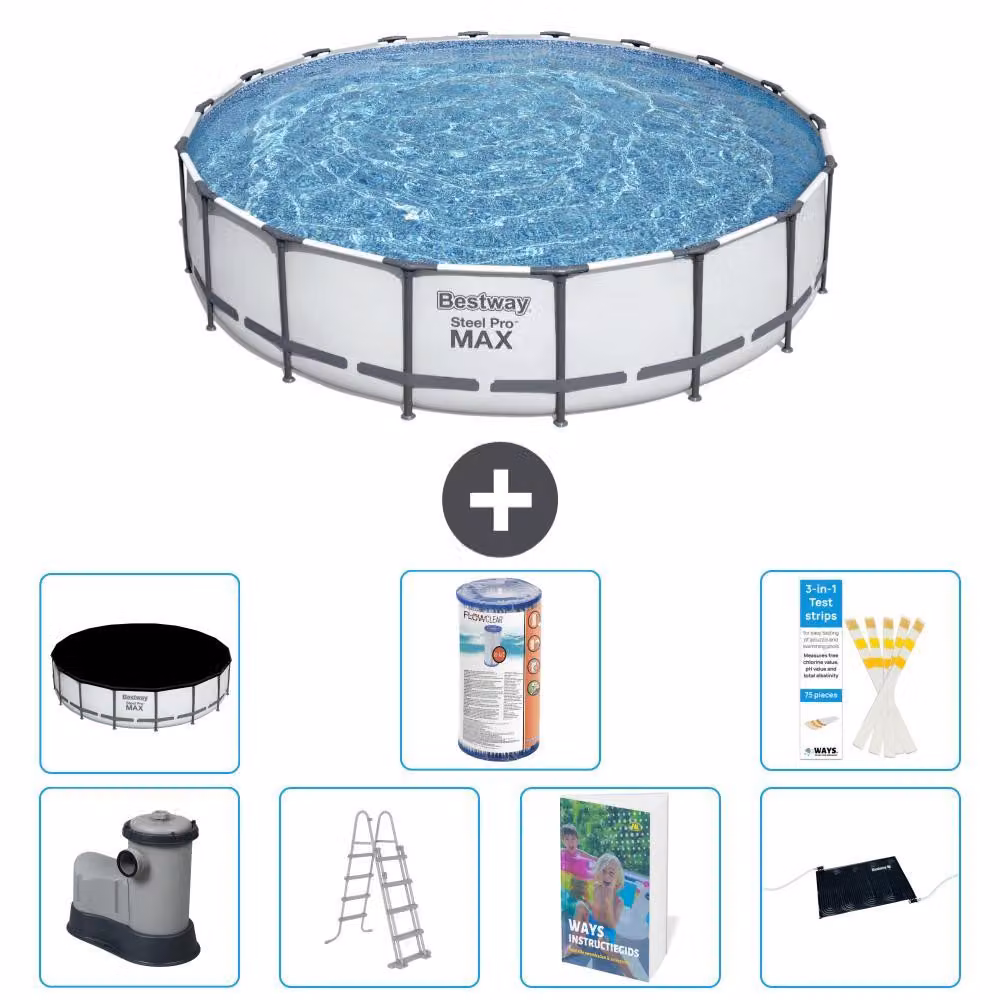 Bestway Steel Pro MAX, piscina in acciaio, forma rotonda - 549x122 cm - 6 pezzi, modello S619