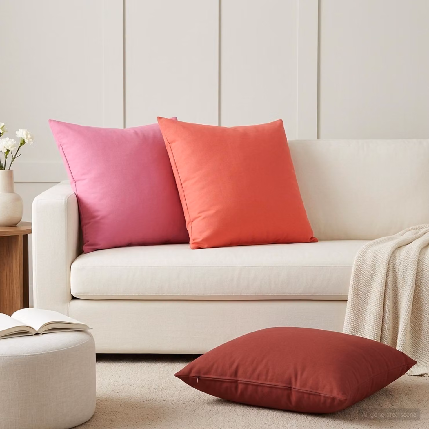 vidaXL Cuscino con cuscino HEERLEN 2 pz Rosso Poliestere