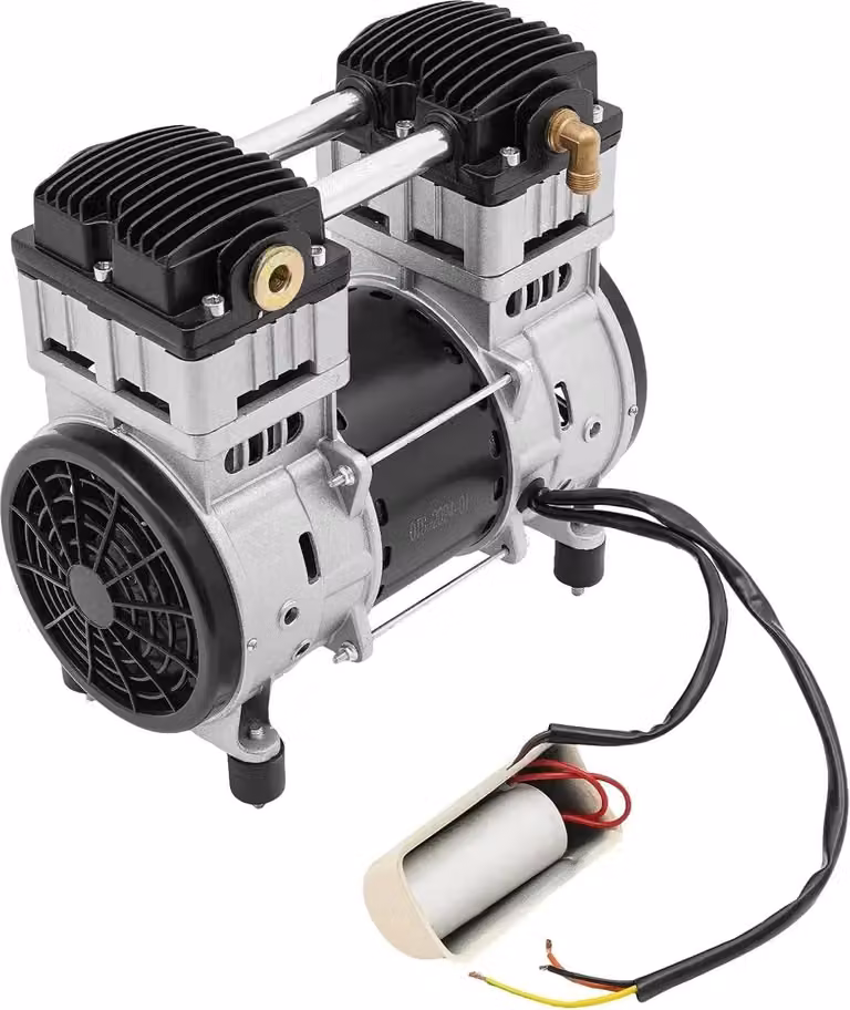 Compressore d'aria - Testata compressore - 1500 W - 2 silenziatori - 2800 giri/min - Motore in rame puro - Elettrico - Nero