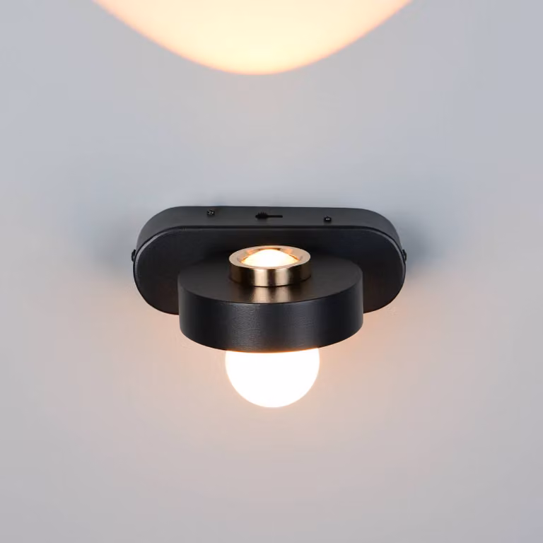 Trio Lighting Applique da parete Arpino, dimmerabile, Nero, Soggiorno / Sala da pranzo, Metallo, Moderno, Applique