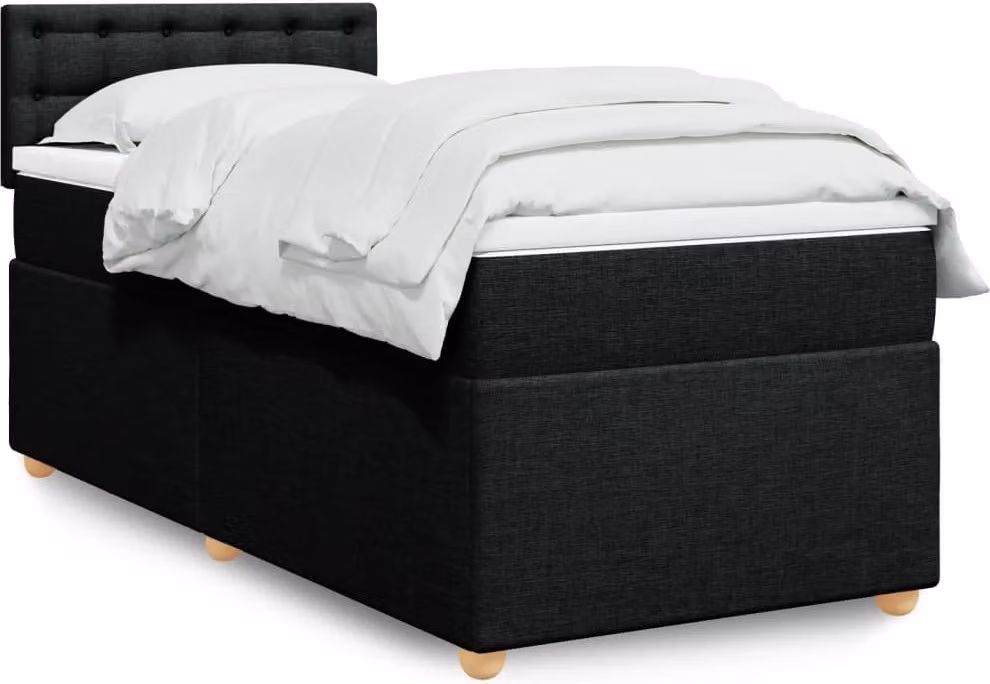 Maison Exclusive - Giroletto a Molle con Materasso Nero 90x200 cm in Tessuto