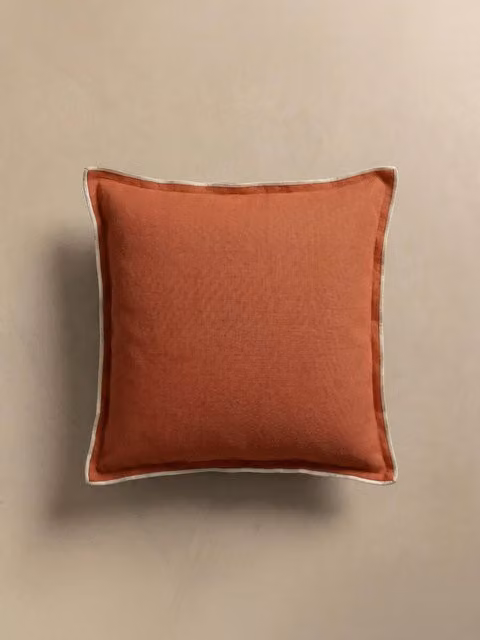 Cuscino quadrato Pure in lino color terracotta Kenay Home L/P: 45 x 45 cm