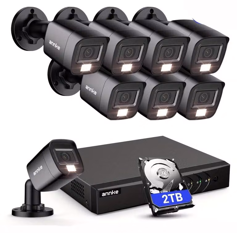 Telecamera di sicurezza - Telecamera di sorveglianza - Telecamera esterna - Telecamera CCTV - Telecamera per la sicurezza - 8 x 1080P Full HD