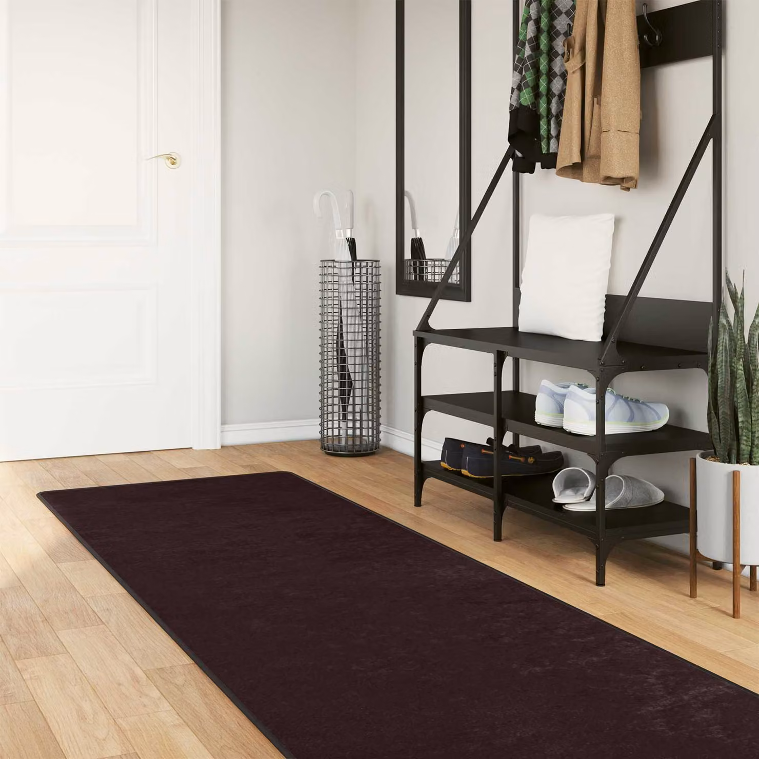 vidaXL Runner Tappeto MARSA Antracite L: 450 cm, P: 80 cm, in Poliestere e PVC