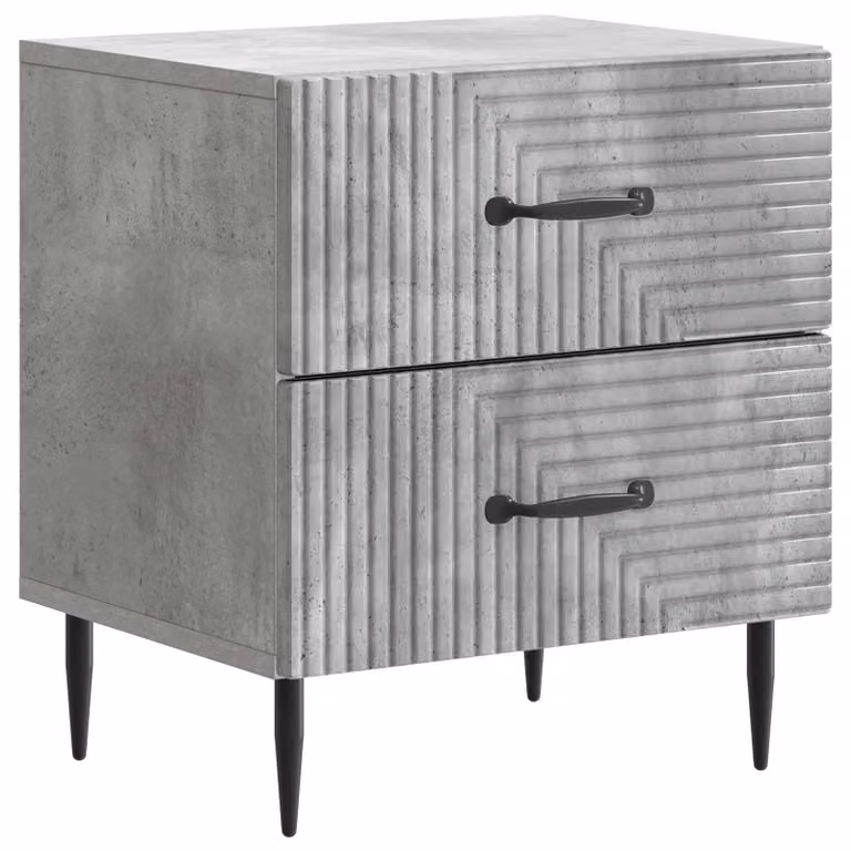 Armadio da Notte Grigio Cemento 43 x 34,5 x 47,5 cm