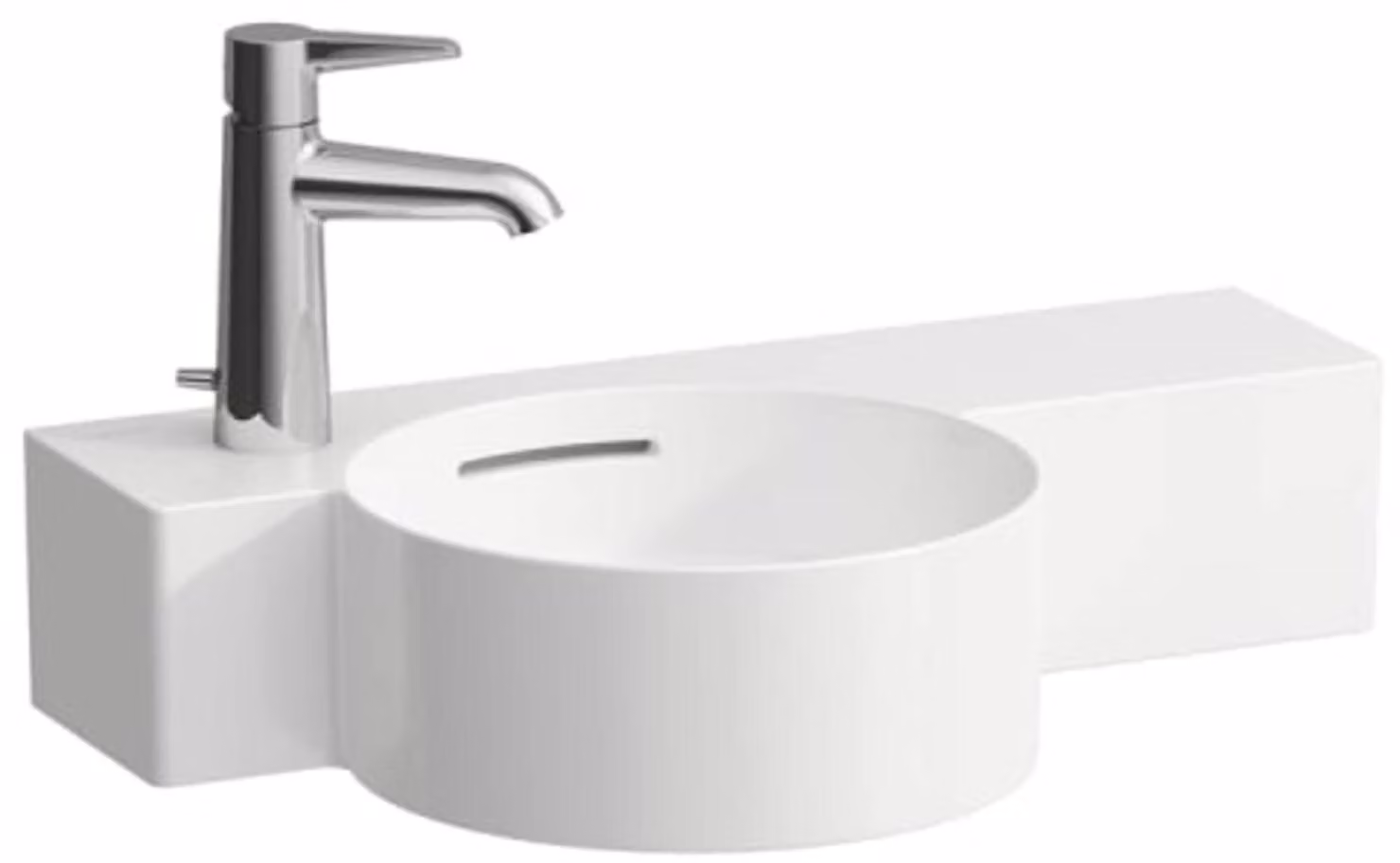 LAUFEN VAL Lave-mains, 1 trou de robinetterie à gauche, avec trop-plein, 550x315mm, tablette à droite, H8152834001051, H8152834001051