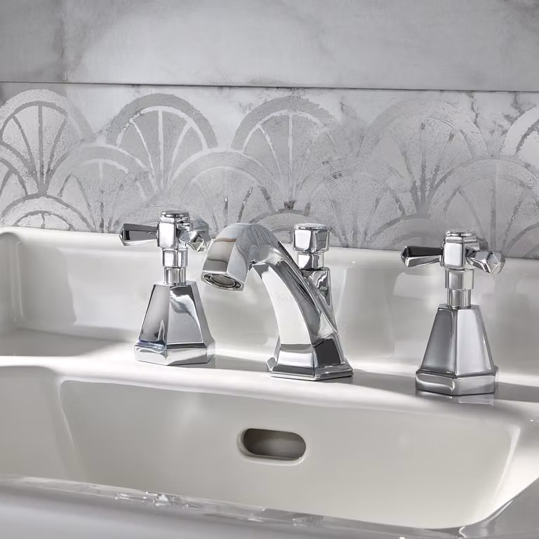 Rubinetto Lavabo 3 Fori con Miscelatore Cromato - Stile Classico - Earlham