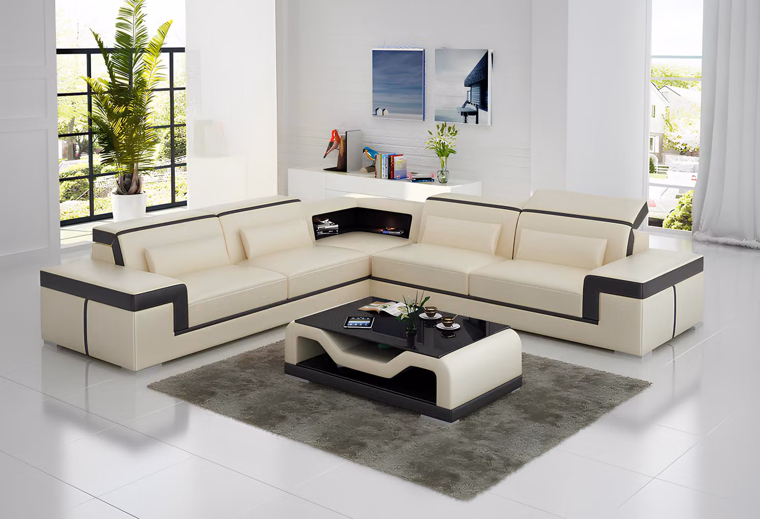 Ecksofa Sofa Couch Polster Design Wohnlandschaft Eck Design Eckgarnitur L-Form