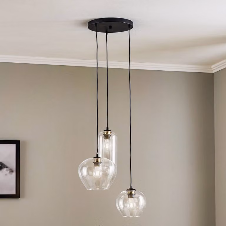 Lampada a sospensione in vetro Kaja Argon, dimmerabile, Chiaro / Trasparente, Soggiorno / Sala da pranzo, Vetro, Moderno, Lampada a sospensione