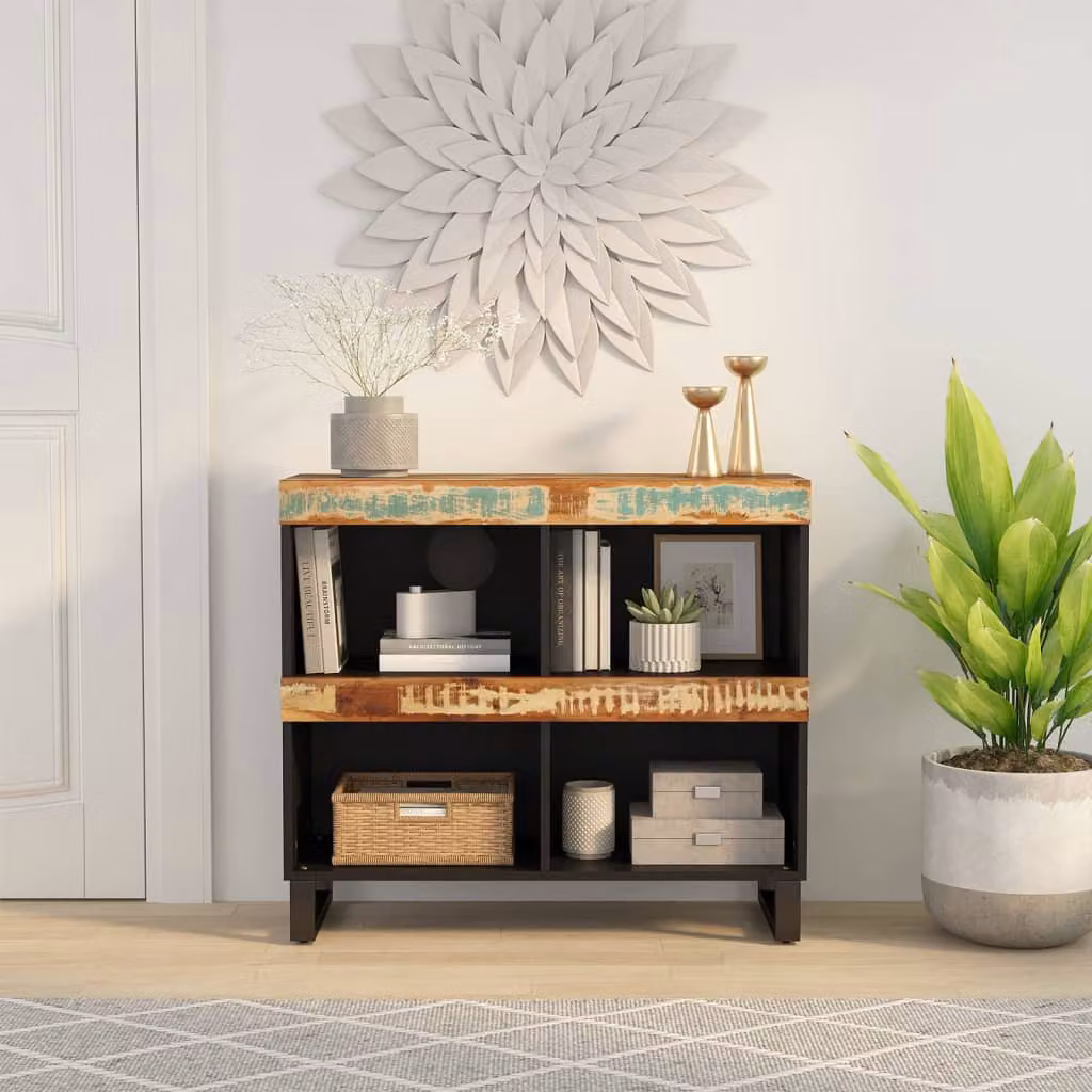 Credenza in legno massello di recupero vidaXL stile industrial marrone L: 85 cm, P: 33 cm, H: 75 cm