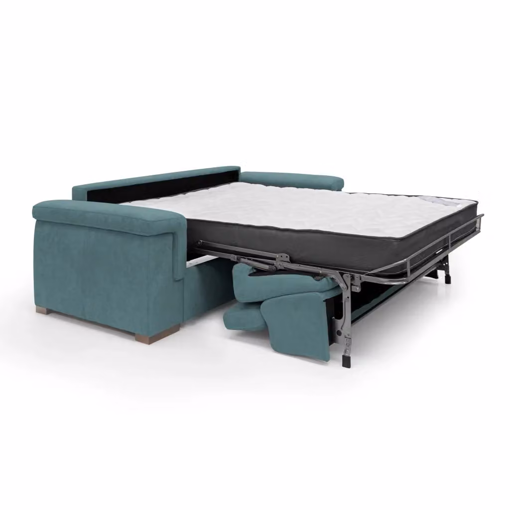 Divano letto Giunone Divani.Store colore petrolio con funzione letto, L: 200 cm, H: 18 cm, Dimensioni materasso: 120 x 200 cm – 2