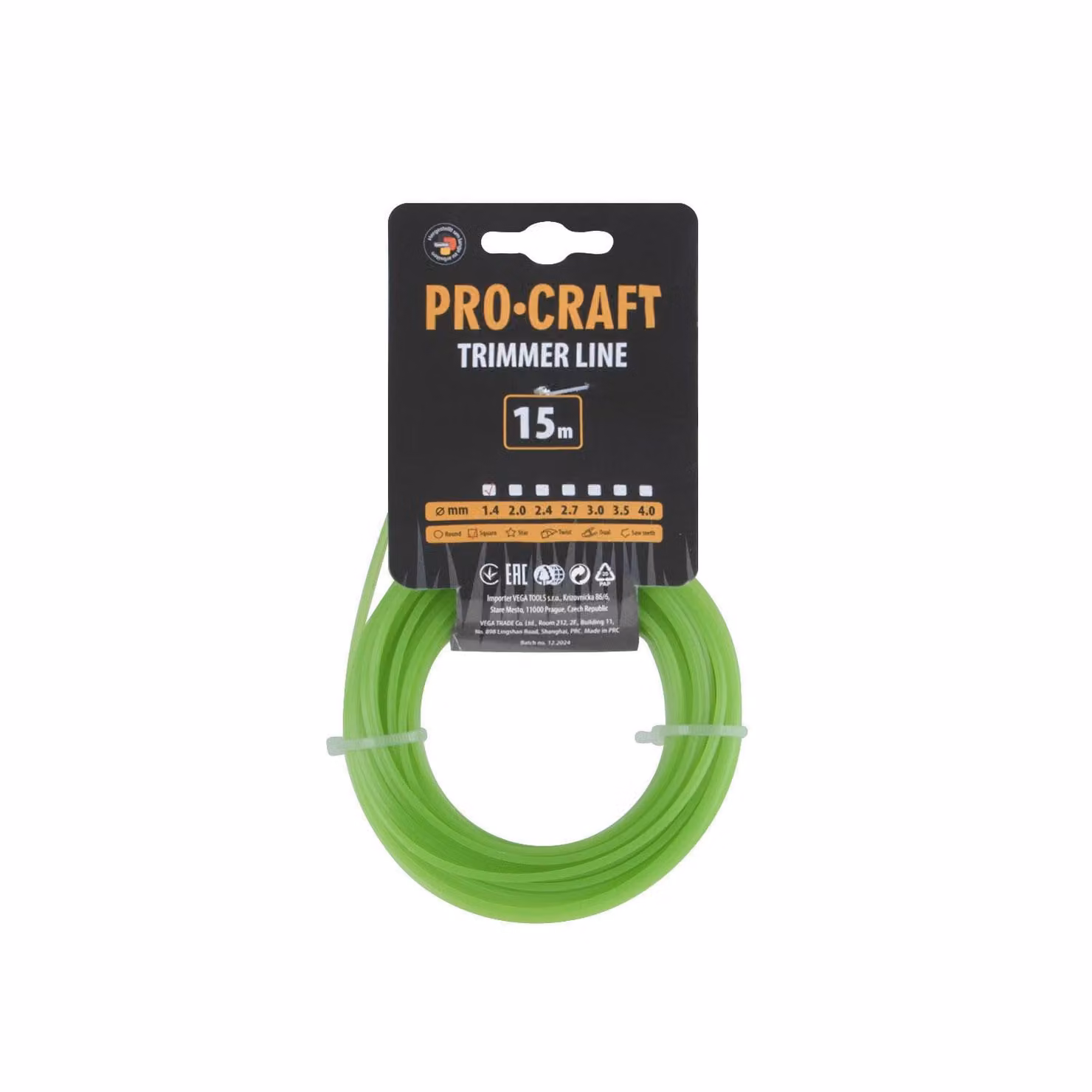 Filo per tosaerba (1,4 mm) (15 m), quadrato, PROCRAFT KV-1.4/15