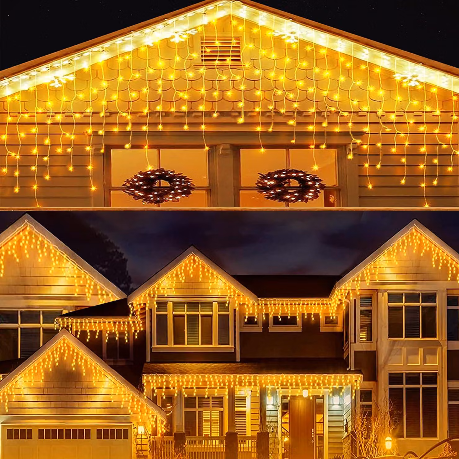 Catena luminosa a LED, 8 metri, 288 LED, 8 modalità, impermeabile