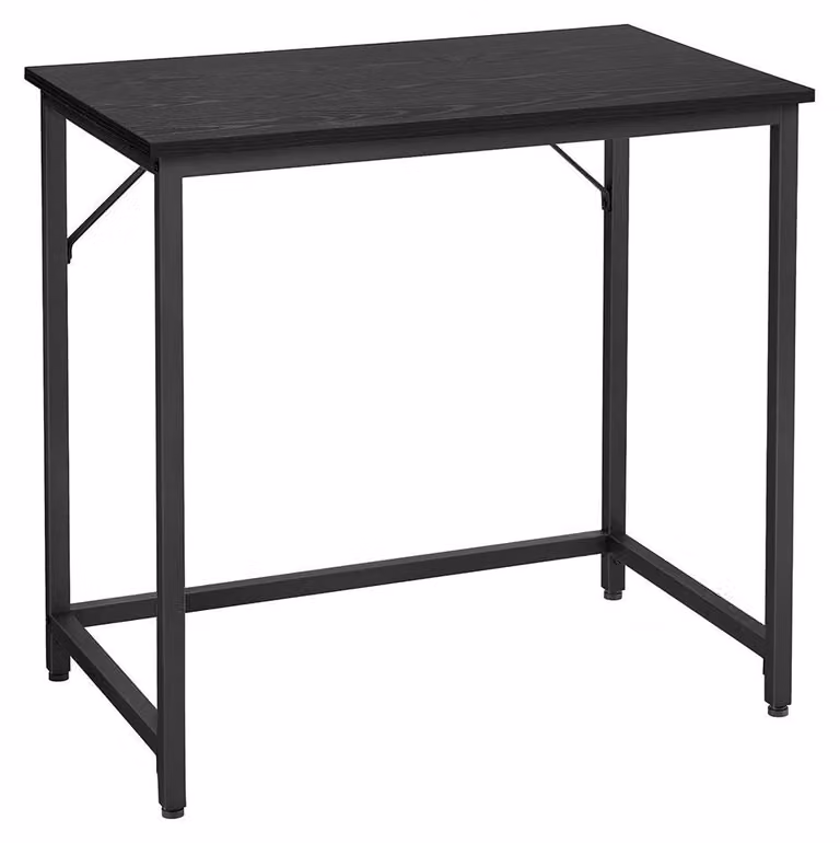 Scrivania nera – Scrivania – Pannello di particelle di legno e acciaio – Design moderno – 50 x 80 x 76 cm