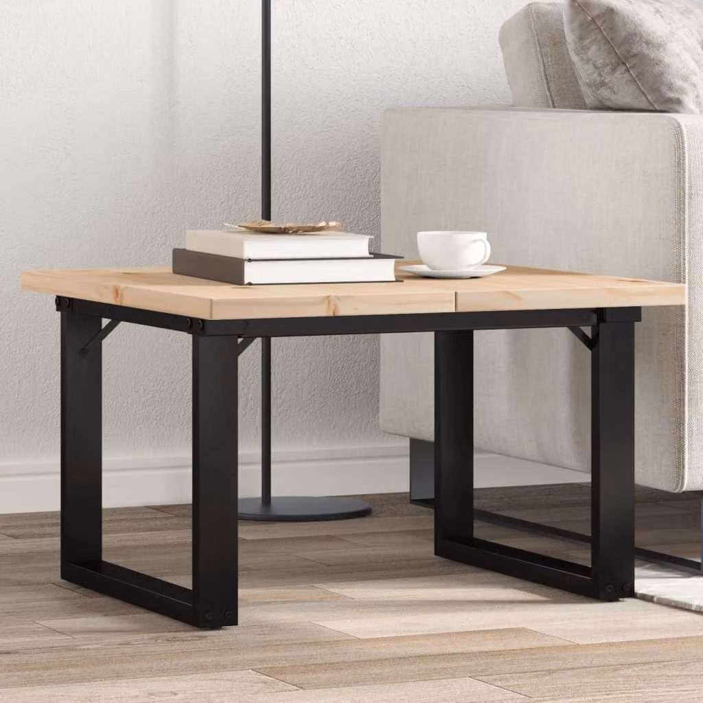 Maison Exclusive - Tavolino Salotto Telaio a O 70x70x40,5cm Legno Pino e Acciaio