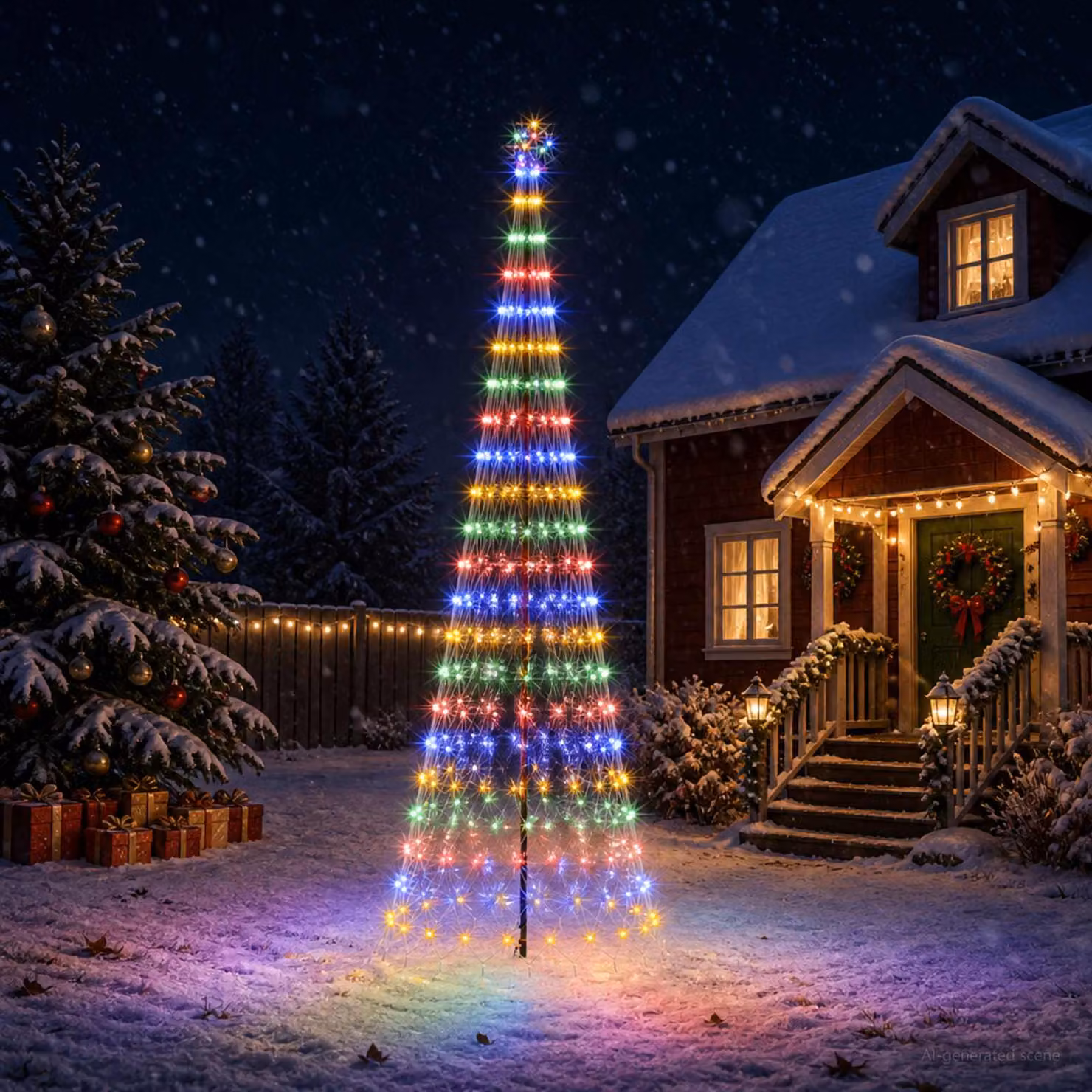 vidaXL Albero di Natale LED 400 cm 450 LED Multicolore Ferro Nero